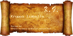 Kruppa Izabella névjegykártya